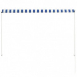 Einziehbare Markise 200×150 cm Blau und Weiß