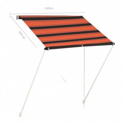 Einziehbare Markise 150×150 cm Orange und Braun