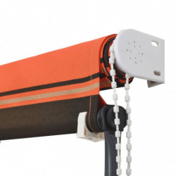 Einziehbare Markise mit LED 300×150 cm Orange und Braun