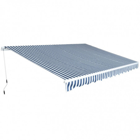 Gelenkarmmarkise 450 cm Blau/Weiß