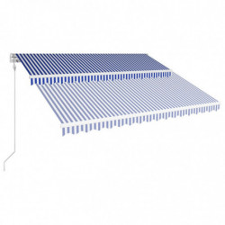 Automatisch Einziehbare Markise 400×300 cm Blau und Weiß