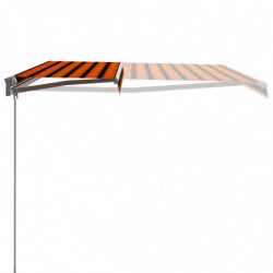 Einziehbare Markise Handbetrieben 450 x 300 cm Orange und Braun