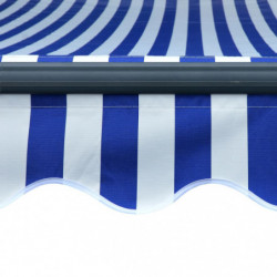 Markise mit Windsensor & LED 300x250cm Blau und Weiß