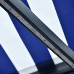 Markise mit Windsensor & LED 400x300cm Blau und Weiß