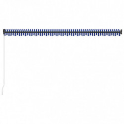 Einziehbare Markise Handbetrieben 500×300 cm Blau und Weiß