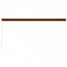 Einziehbare Markise Handbetrieben 600 x 300 cm Orange und Braun