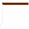 Einziehbare Markise Handbetrieben LED 300x250 cm Orange Braun