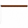Einziehbare Markise Handbetrieben LED 450x300cm Orange Braun