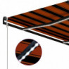 Einziehbare Markise mit Windsensor & LED 300x250cm Orange Braun