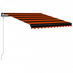 Einziehbare Markise mit Windsensor & LED 350x250cm Orange Braun