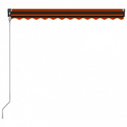 Einziehbare Markise mit Windsensor & LED 350x250cm Orange Braun