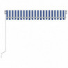 Gelenkarmmarkise Einziehbar mit LED 300x250 cm Blau Weiß