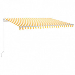 Gelenkarmmarkise Einziehbar mit LED 400x300 cm Gelb und Weiß