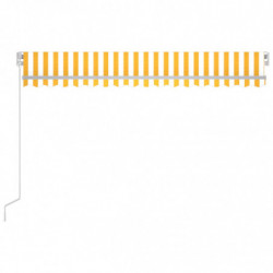 Gelenkarmmarkise Einziehbar mit LED 400x300 cm Gelb und Weiß