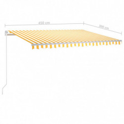 Gelenkarmmarkise Einziehbar 450x300 cm Gelb und Weiß