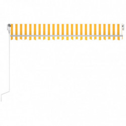 Automatische Markise mit LED & Windsensor 450x300 cm Gelb/Weiß