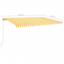 Gelenkarmmarkise Einziehbar 500x300 cm Gelb und Weiß