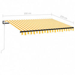 Gelenkarmmarkise Automatisch 350x250 cm Gelb und Weiß