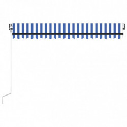 Automatische Markise mit LED & Windsensor 400x300 cm Blau Weiß