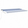 Gelenkarmmarkise Einziehbar mit LED 500x300 cm Blau und Weiß