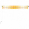 Gelenkarmmarkise Einziehbar mit LED 450x350 cm Gelb und Weiß