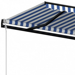 Gelenkarmmarkise Automatisch 450x350 cm Blau und Weiß