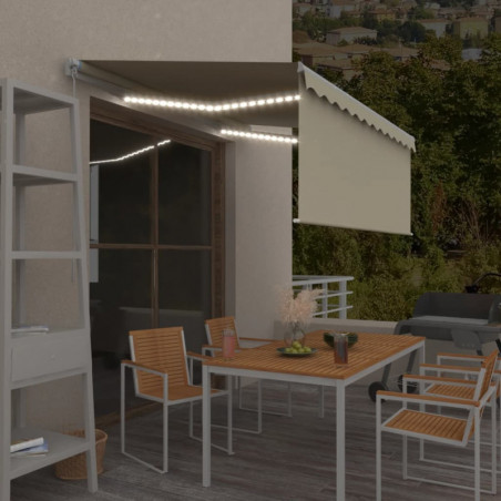 Gelenkarmmarkise Einziehbar mit Jalousie & LED 3x2,5 m Creme