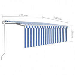 Gelenkarmmarkise Automatisch mit Jalousie 4x3 m Blau und Weiß