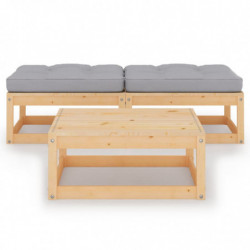 3-tlg. Garten-Lounge-Set Carry mit Kissen Kiefer Massivholz