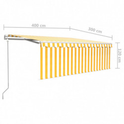 Gelenkarmmarkise Automatisch mit Jalousie 4x3 m Gelb und Weiß
