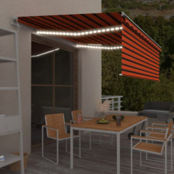 Automatische Markise Jalousie LED Windsensor 4x3m Orange Braun