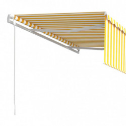Gelenkarmmarkise Automatisch mit Jalousie 4,5x3 m Gelb und Weiß