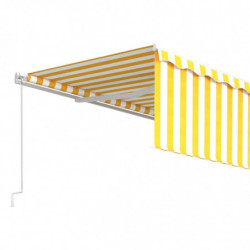 Gelenkarmmarkise Einziehbar mit Jalousie 5x3 m Gelb & Weiß