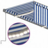 Automatische Markise Jalousie LED Windsensor 3x2,5m Blau Weiß