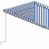 Gelenkarmmarkise Einziehbar mit Jalousie 4x3 m Blau und Weiß