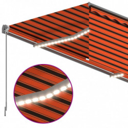 Automatische Markise Jalousie LED Windsensor 4x3 m Orange Braun