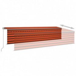 Gelenkarmmarkise Automatisch mit Jalousie 6x3 m Orange Braun