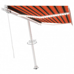 Gelenkarmmarkise Einziehbar mit LED 300x250 cm Orange und Braun