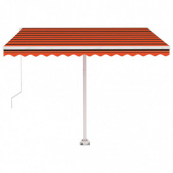 Gelenkarmmarkise Einziehbar mit LED 300x250 cm Orange und Braun