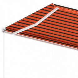 Standmarkise Einziehbar Handbetrieben 350x250 cm Orange/Braun