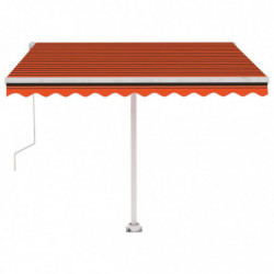 Automatische Markise mit LED Windsensor 350x250 cm Orange/Braun