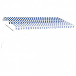 Standmarkise Einziehbar Handbetrieben 400x300 cm Blau/Weiß