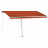 Standmarkise Einziehbar Handbetrieben 400x300 cm Orange/Braun