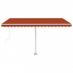 Standmarkise Einziehbar Handbetrieben 400x300 cm Orange/Braun