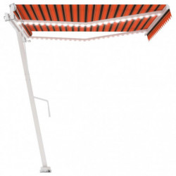 Automatische Markise mit LED Windsensor 450x300 cm Orange/Braun