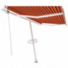 Automatische Markise mit LED Windsensor 450x300 cm Orange/Braun