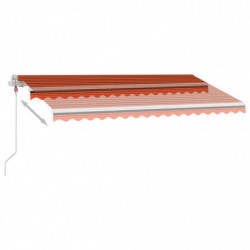 Automatische Markise mit LED Windsensor 450x300 cm Orange/Braun