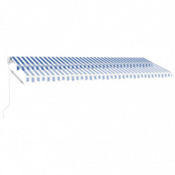 Standmarkise Einziehbar Handbetrieben 500x300 cm Blau/Weiß