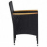 Garten-Essstühle 2 Stk. Poly Rattan Schwarz