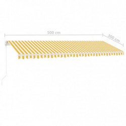 Standmarkise Einziehbar Handbetrieben 500x300 cm Gelb/Weiß